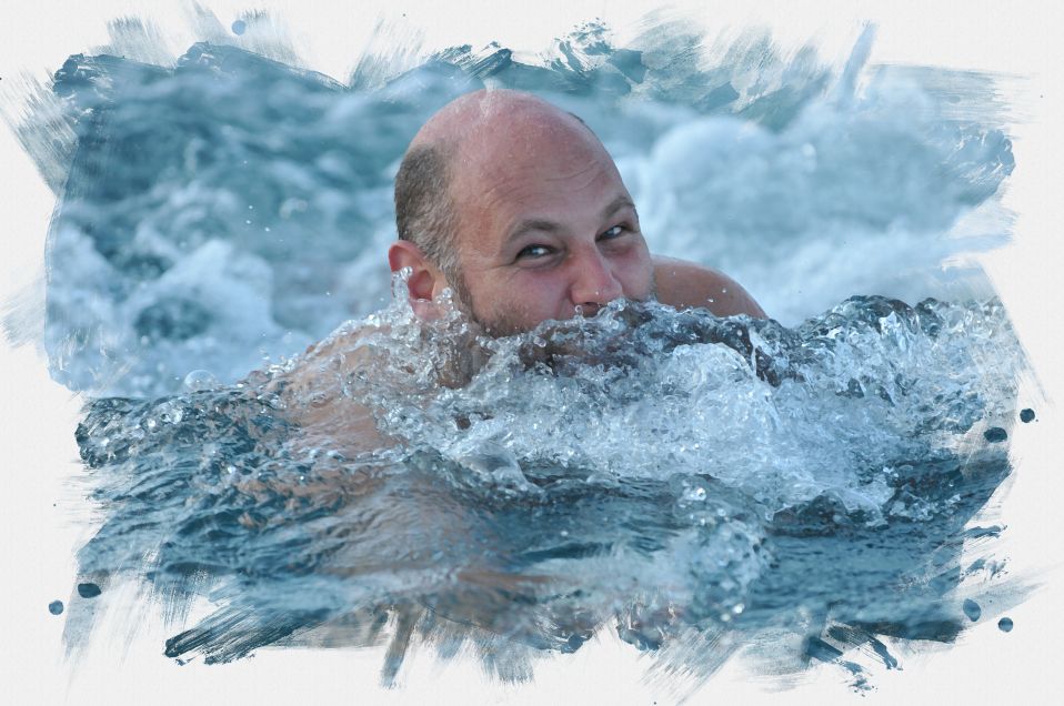 Foto von mir beim schwimmen